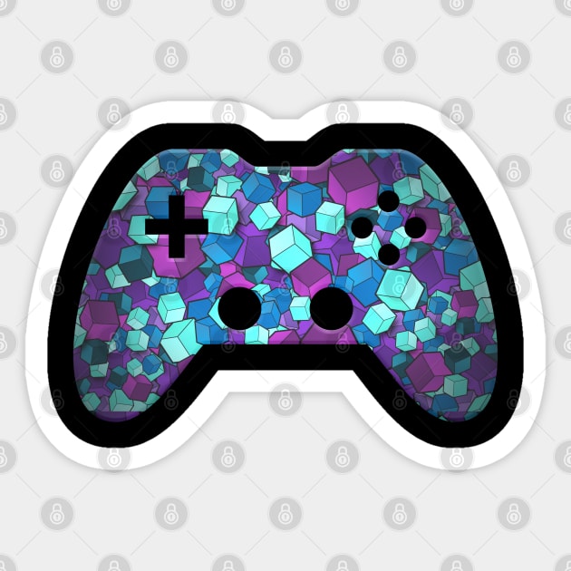 Geometric Blocks Shapes - Gaming Gamer Abstract - Gamepad Controller - Video Game Lover - Graphic Background Sticker by MaystarUniverse